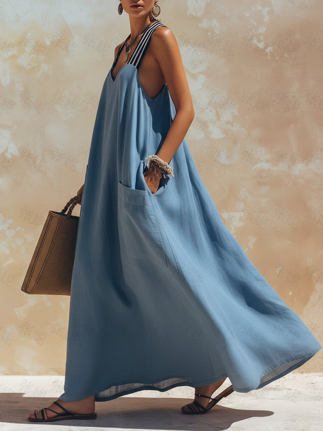 Morgan & Brooke | Indigo Sleeveless Maxi Denim Dress