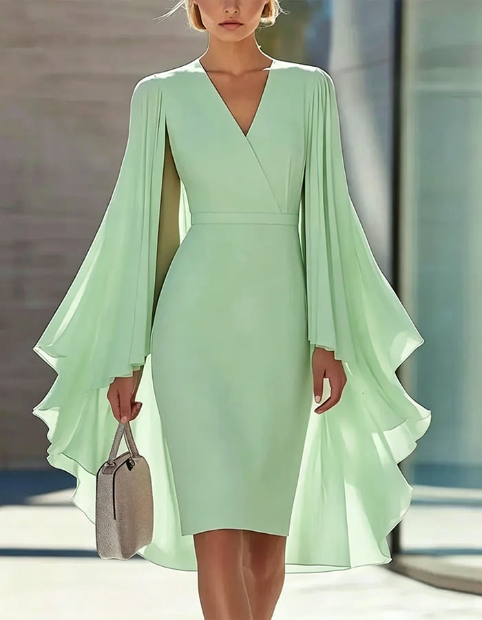 Morgan & Brooke | Pink Cape Style Dress