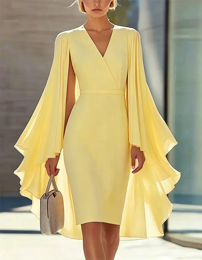 Morgan & Brooke | Pink Cape Style Dress
