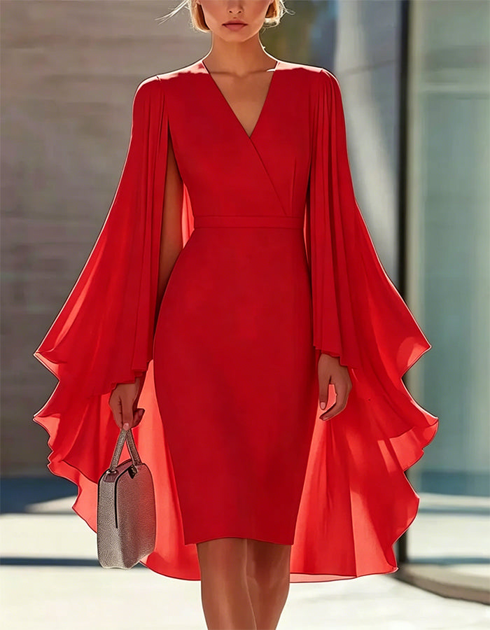 Morgan & Brooke | Pink Cape Style Dress