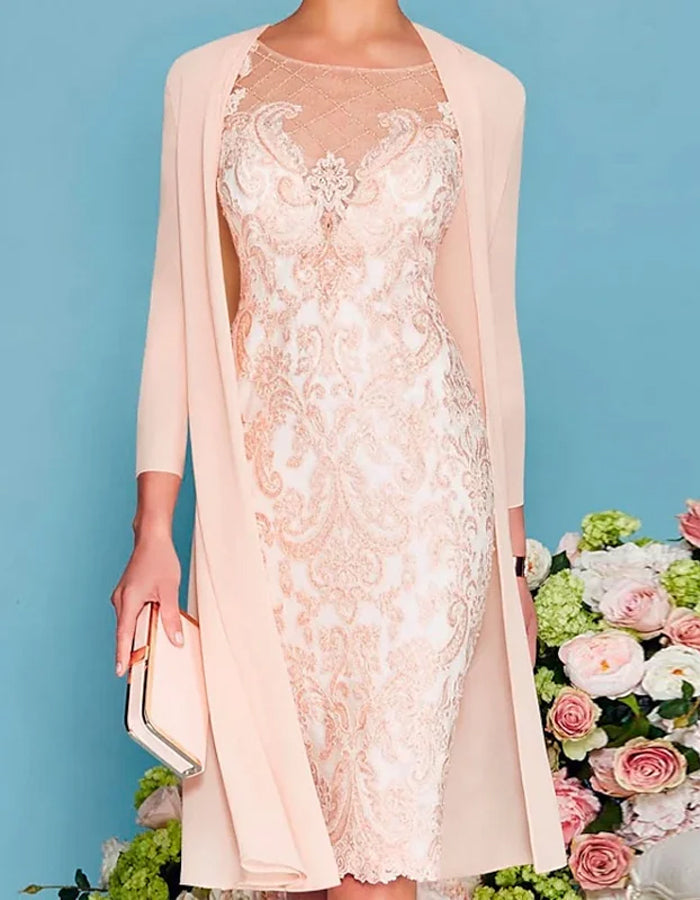 Morgan & Brooke | Blush Pink Lace Two-Piece Dress