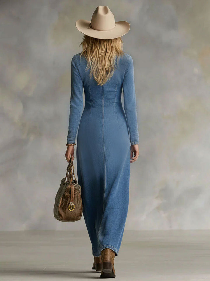 Morgan & Brooke | Denim V-Neck Single Dress