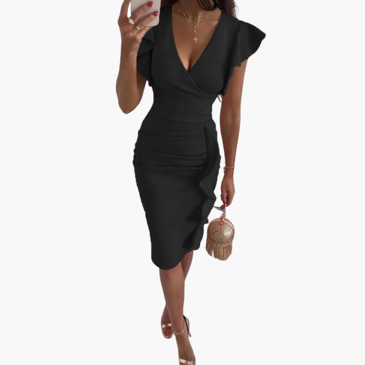 Morgan & Brooke | Black Bodycon Stretch Jersey Dress