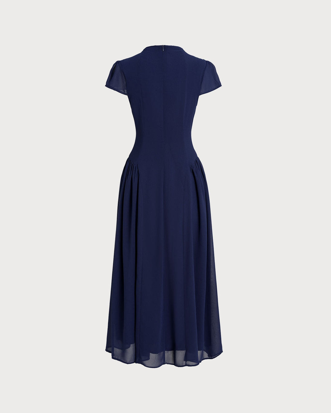 Morgan and Brooke | Puffed Sleeve Midi Dress for Women in Blue