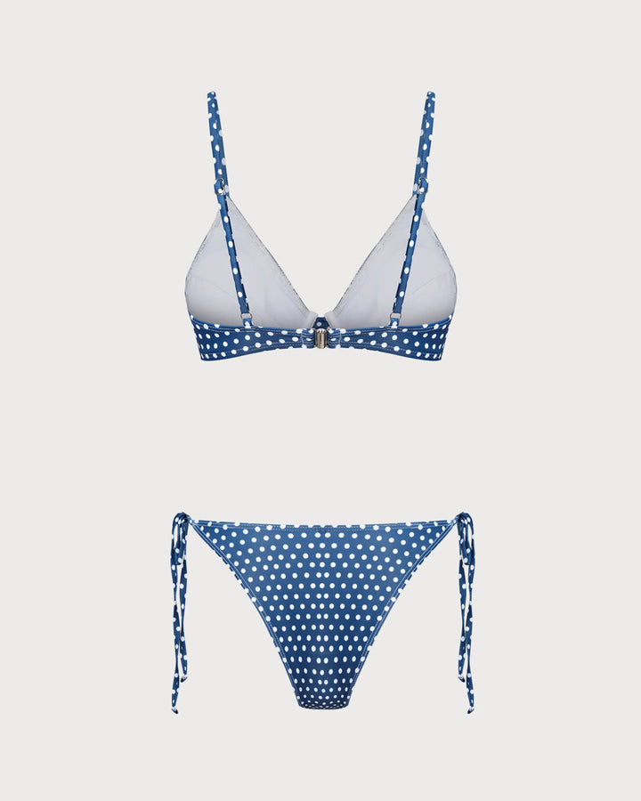 Morgan and Brooke | Underwire Bikini Set for Women in Blue Polka Dot