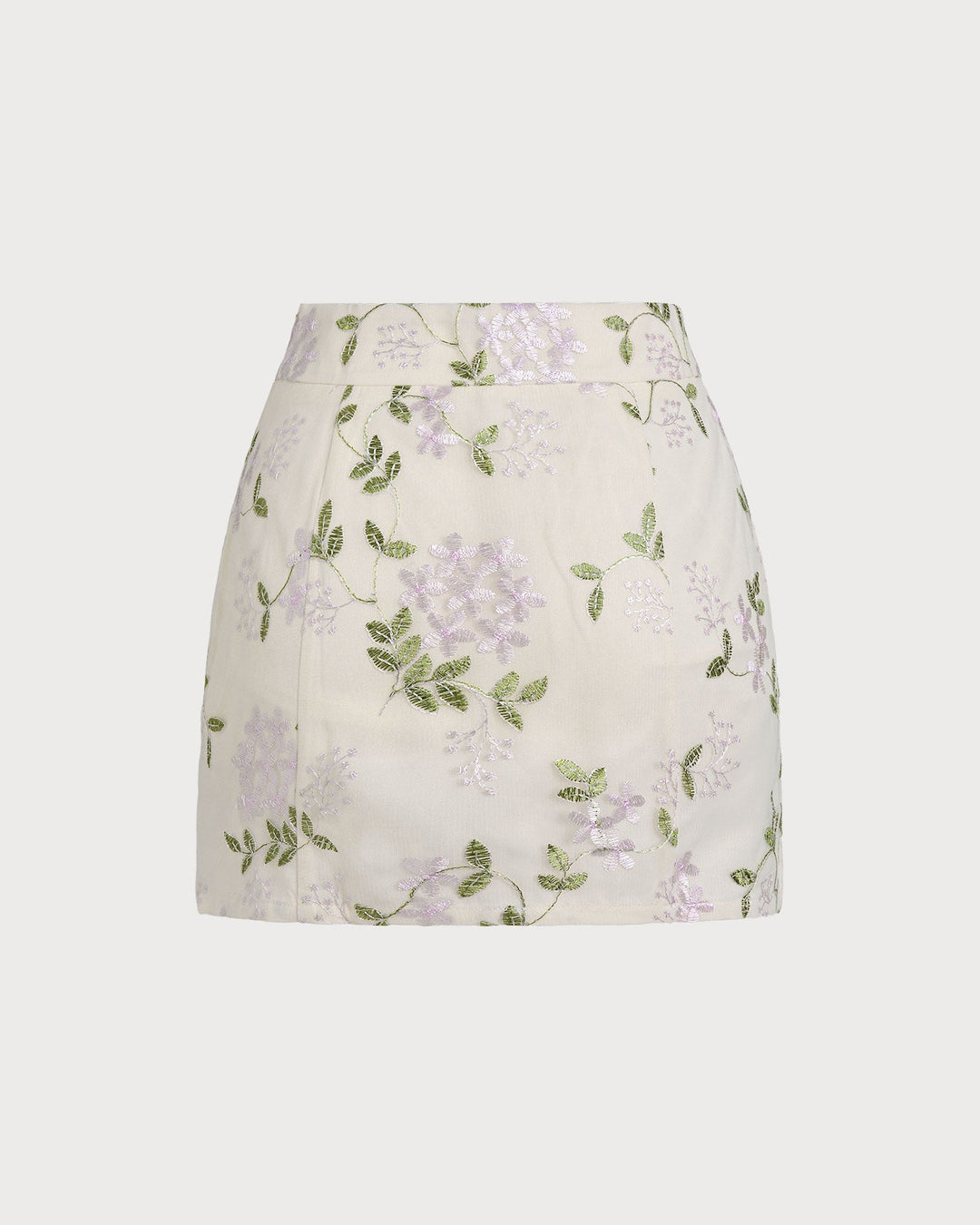 Morgan and Brooke | Floral Mini Skirt for Women in Beige