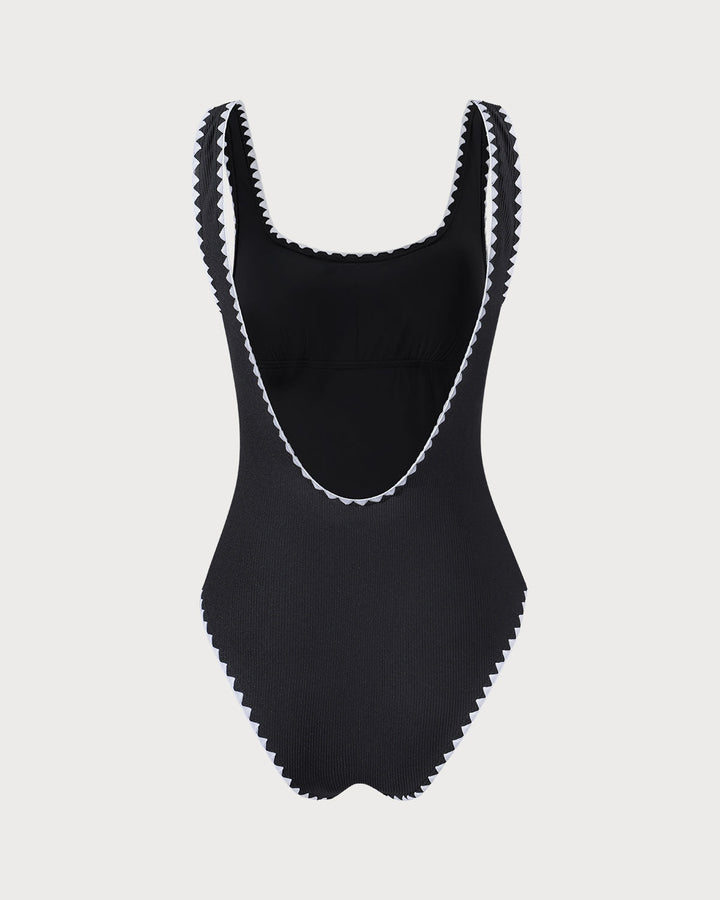 Morgan and Brooke | Ribbed One Piece Swimwear for Women in Black
