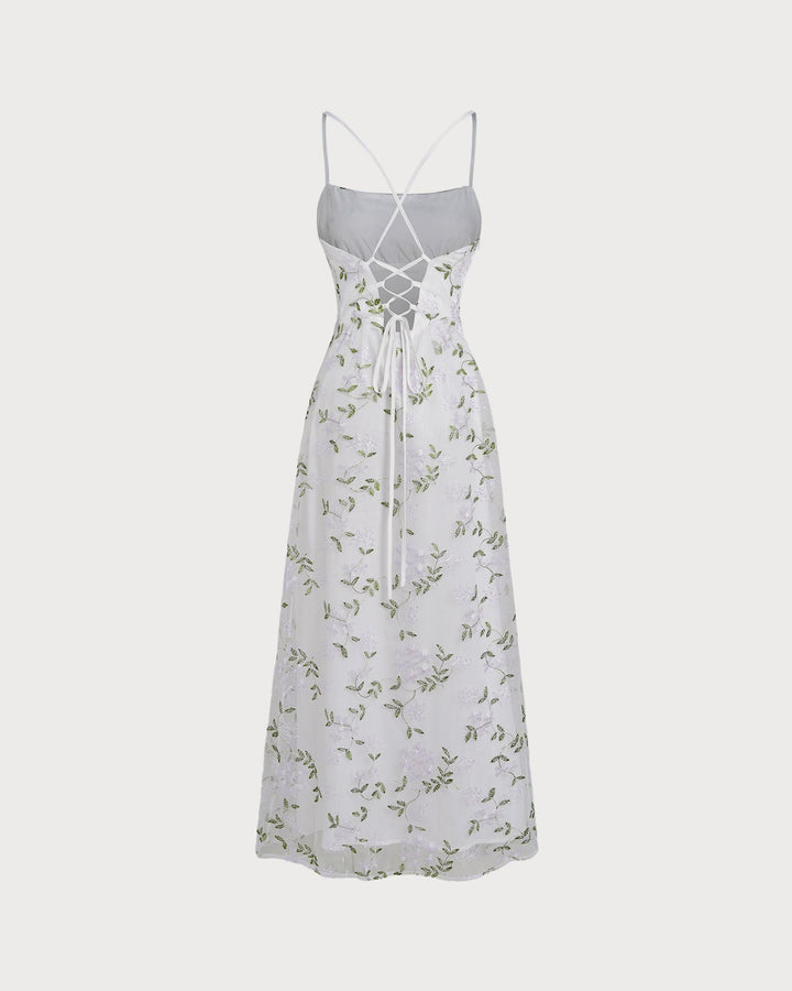 Morgan and Brooke | Floral Slip Maxi Dress in White