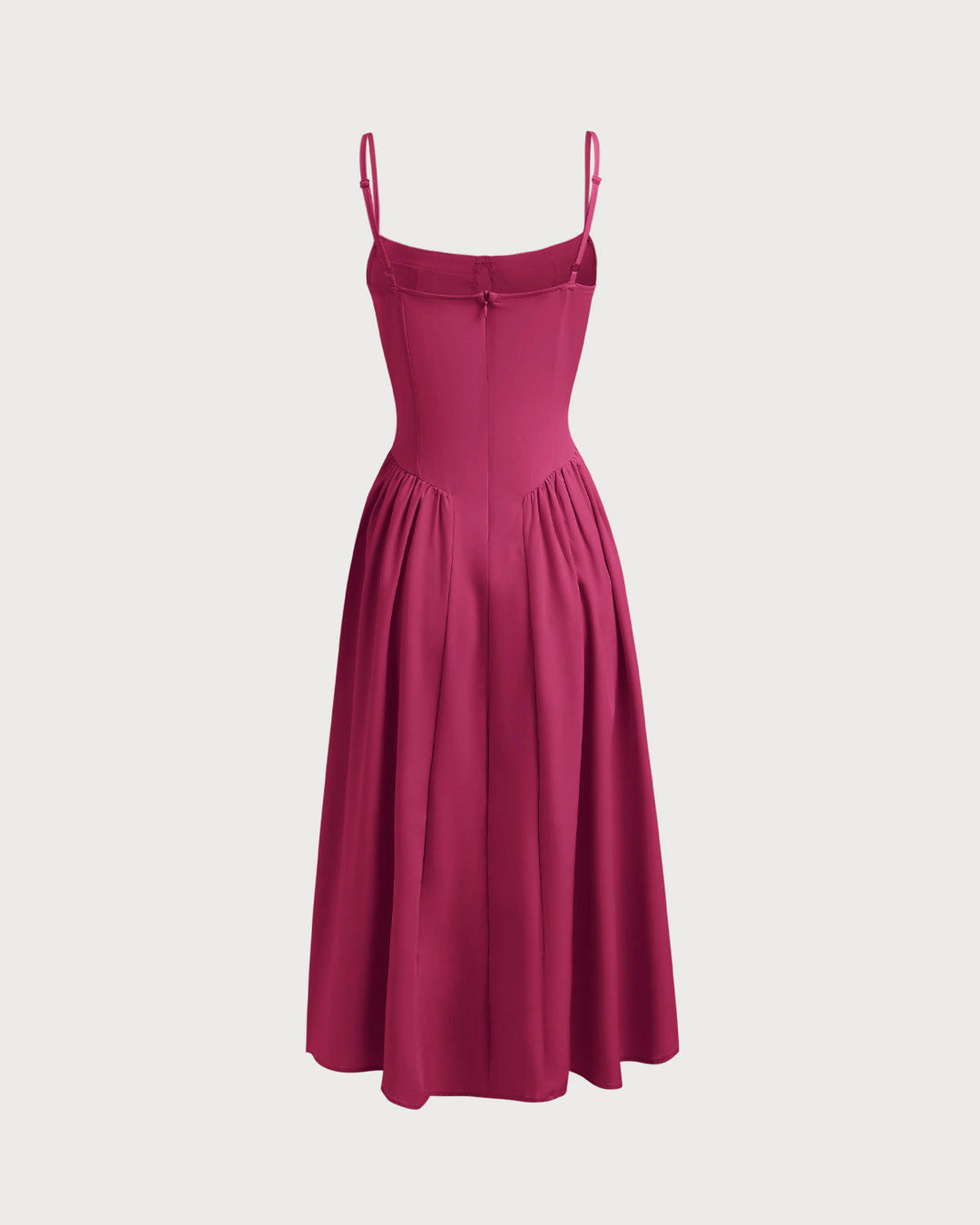 Morgan and Brooke | Wine Red Square Neck Midi Dress