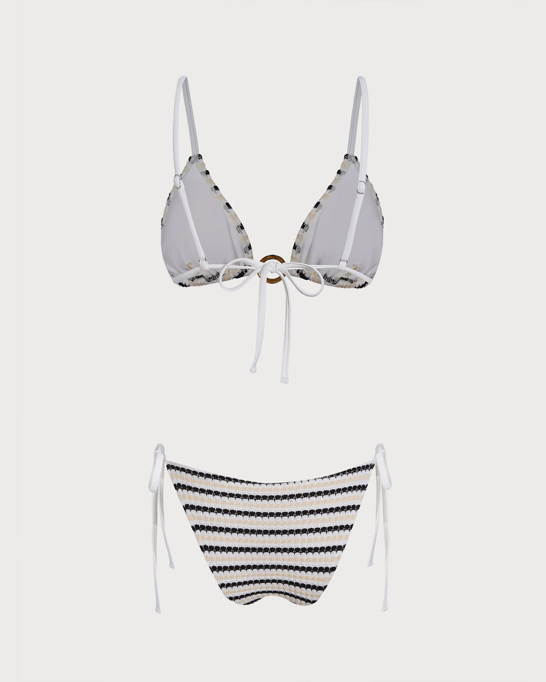 Morgan and Brooke | V Neck Triangle Bikini Set for Women in O-Ring Design