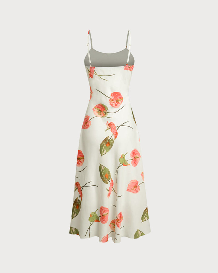 Morgan and Brooke | Floral Slip Midi Dress, White