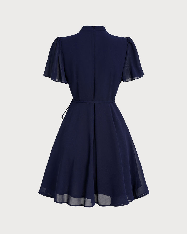 Morgan and Brooke | Blue Butterfly Sleeve Mini Dress