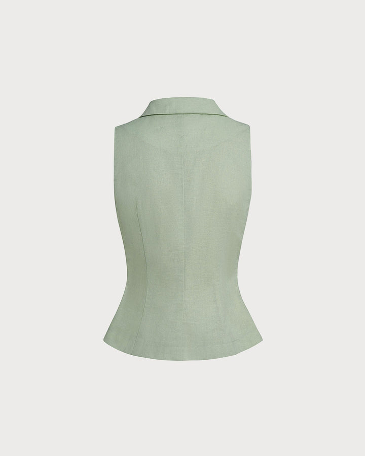 Morgan and Brooke | Single Breasted Vest for Men in Green