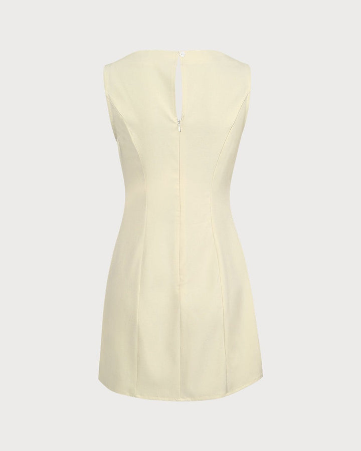 Morgan and Brooke | Yellow Boat Neck Cutout Mini Dress