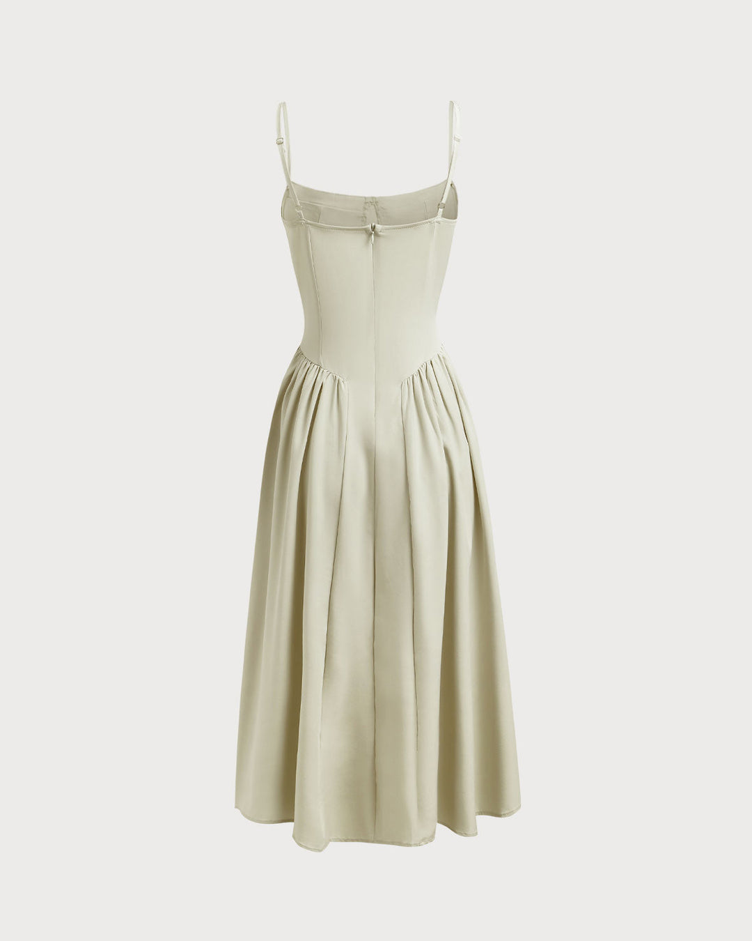 Morgan and Brooke | Green Square Neck Midi Dress