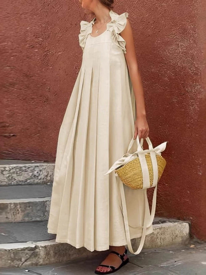 Morgan & Brooke | Casual Ruffled Pleated Holiday Dress