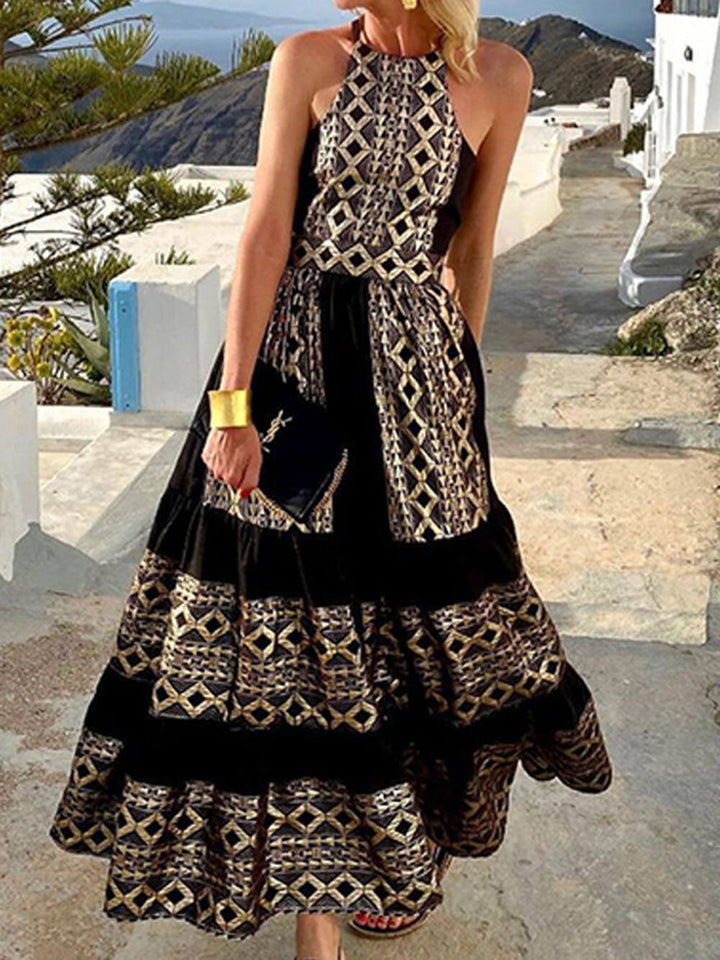 Morgan & Brooke | Bohemian Print Loose Off-Shoulder Dress