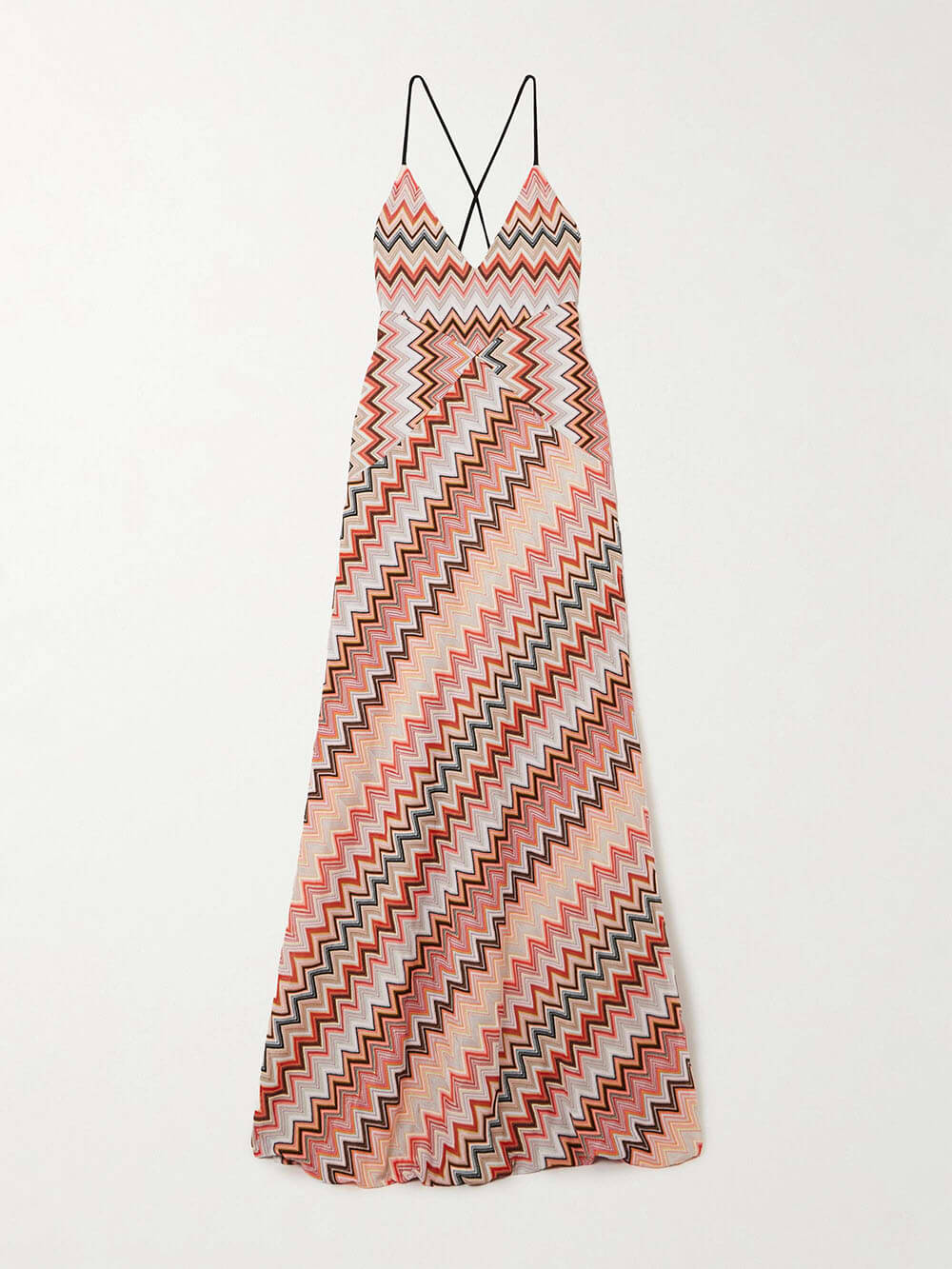 Morgan & Brooke | Elegant Crochet Printed Open Back Dress