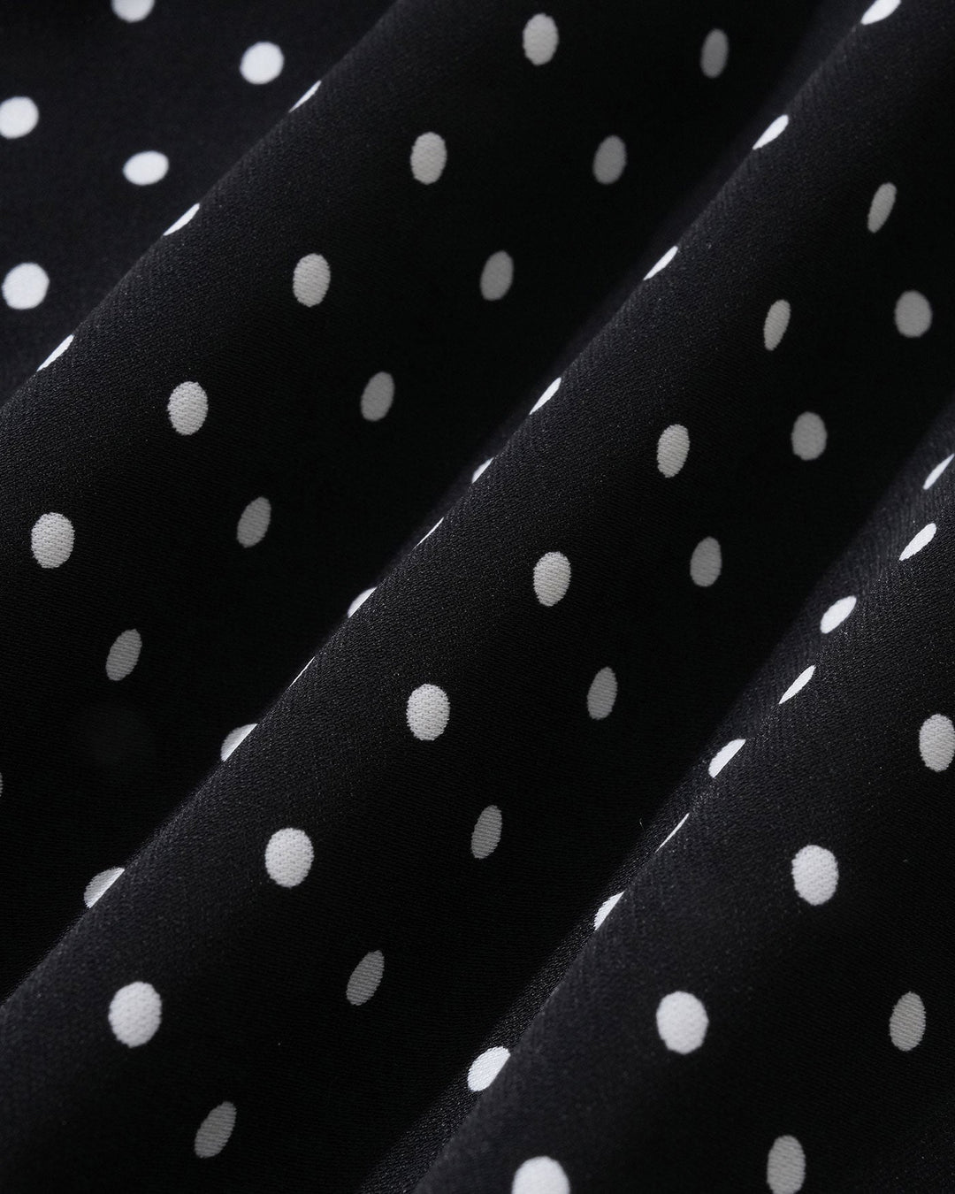 Morgan and Brooke | Black Polka Dot Mandarin Collar Top