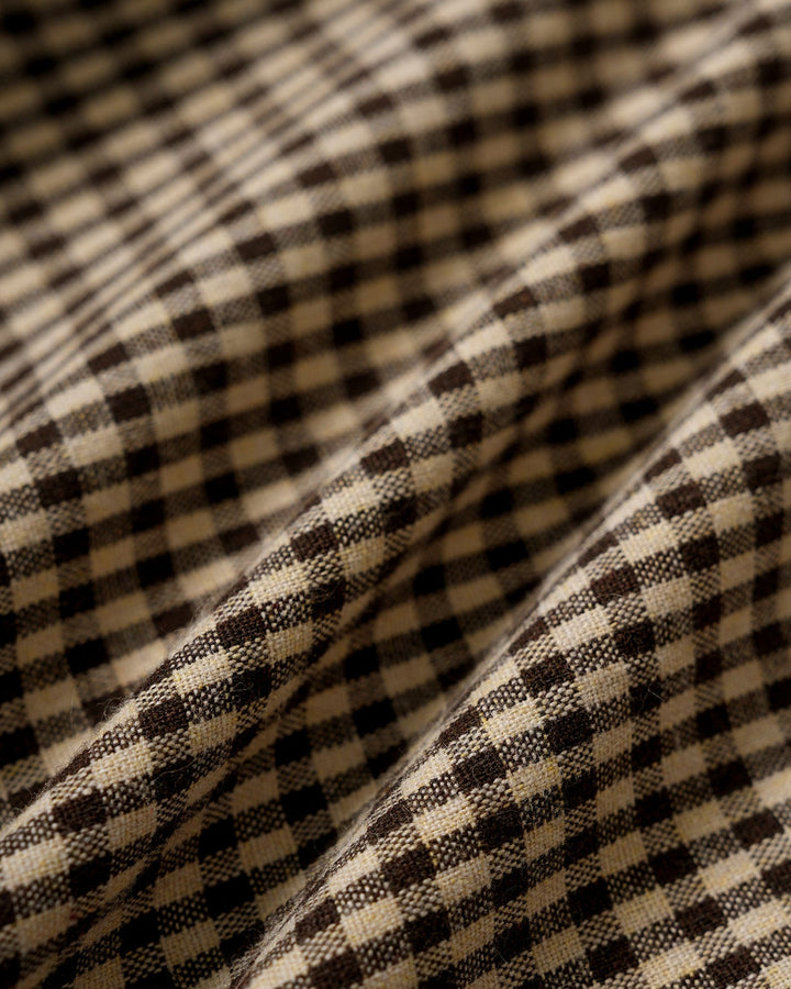 Morgan and Brooke | Brown Plaid Puffed Sleeve Blouse