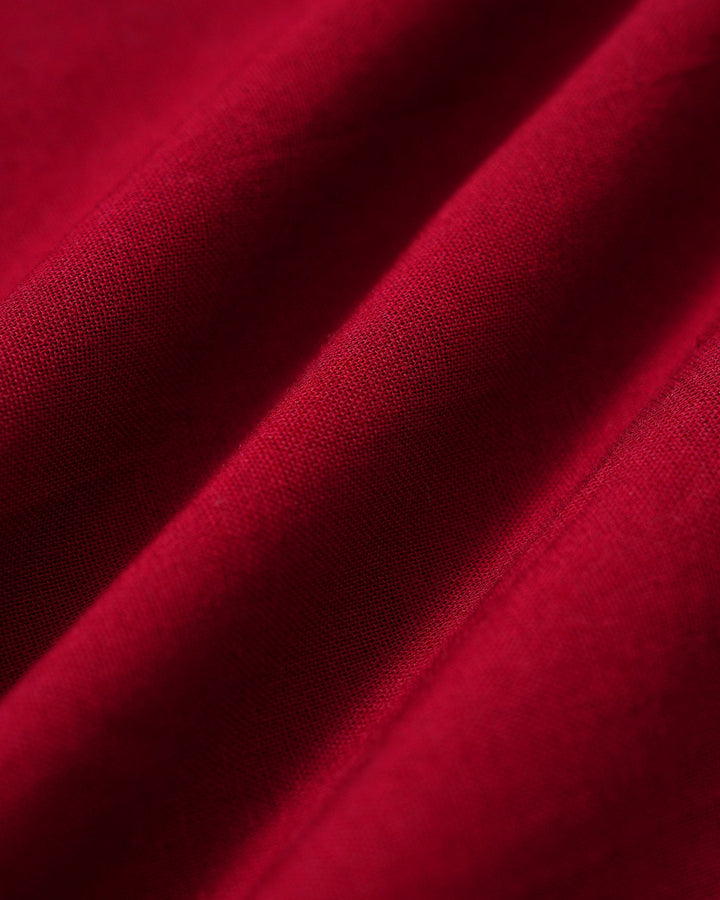 Morgan and Brooke | Square Neck Cross Tie Blouse for Women in Red