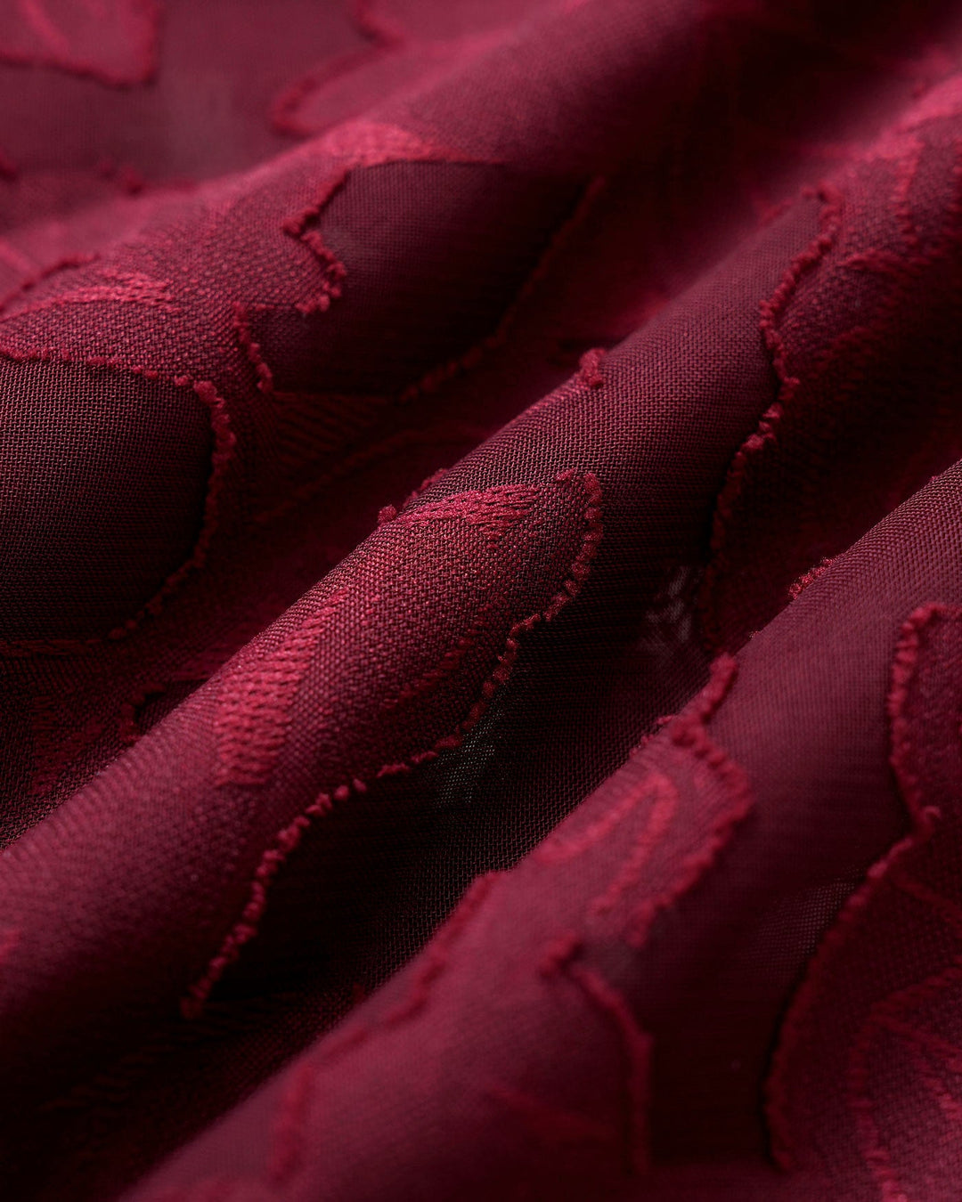 Morgan and Brooke | Wine Red Jacquard Slip Midi Dress