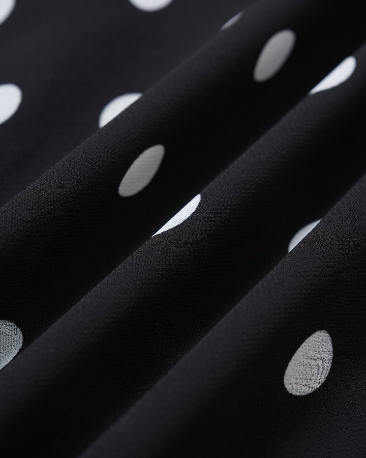 Morgan and Brooke | Black Polka Dot Maxi Dress