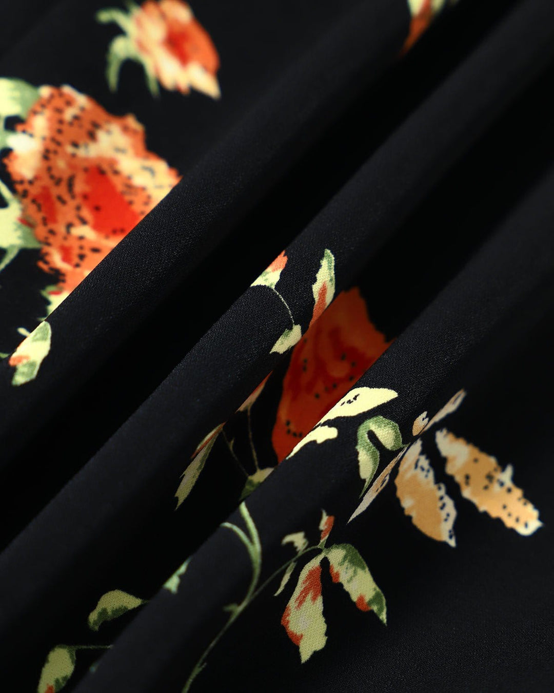 Morgan and Brooke | Black Floral V Neck Short Sleeve Maxi Dress