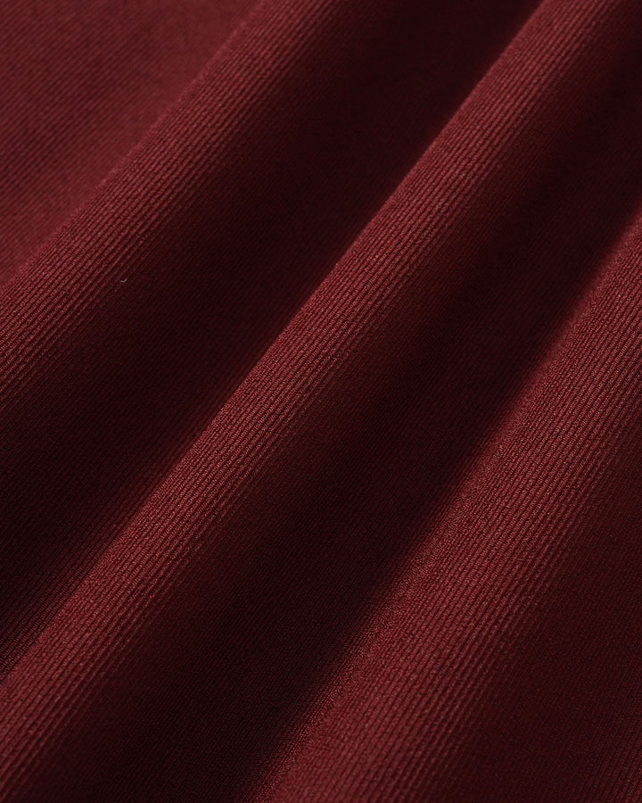 Morgan and Brooke | Natural Waisted A-Line Mini Skirt in Wine Red
