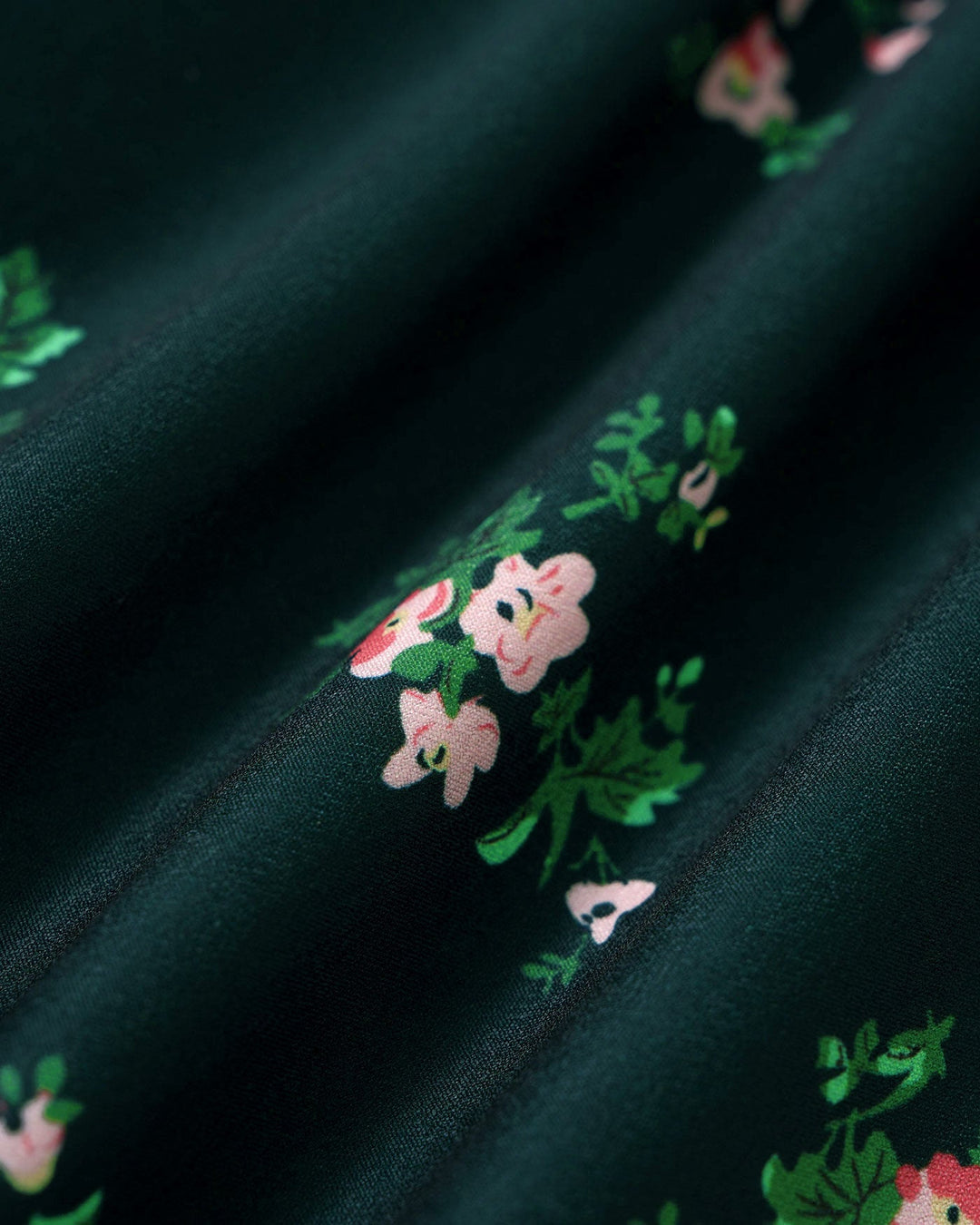 Morgan and Brooke | Floral Midi Dress for Women in Green with Puffed Sleeves