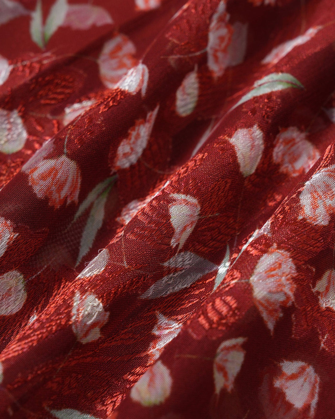 Morgan and Brooke | Floral Slip Midi Dress for Women in Wine Red