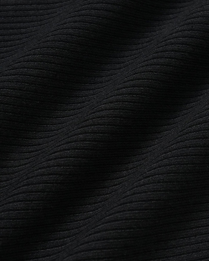 Morgan and Brooke | Black V Neck Ribbed Knit Tank Top