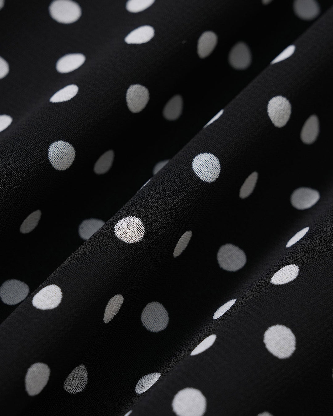 Morgan and Brooke | Chiffon Mini Dress for Women in Black with Polka Dots