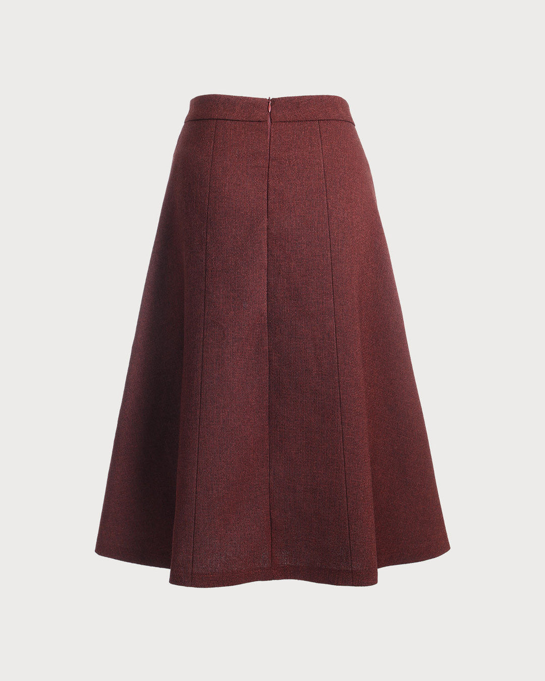 Morgan and Brooke | High Waisted Tweed Skirt, Burgundy