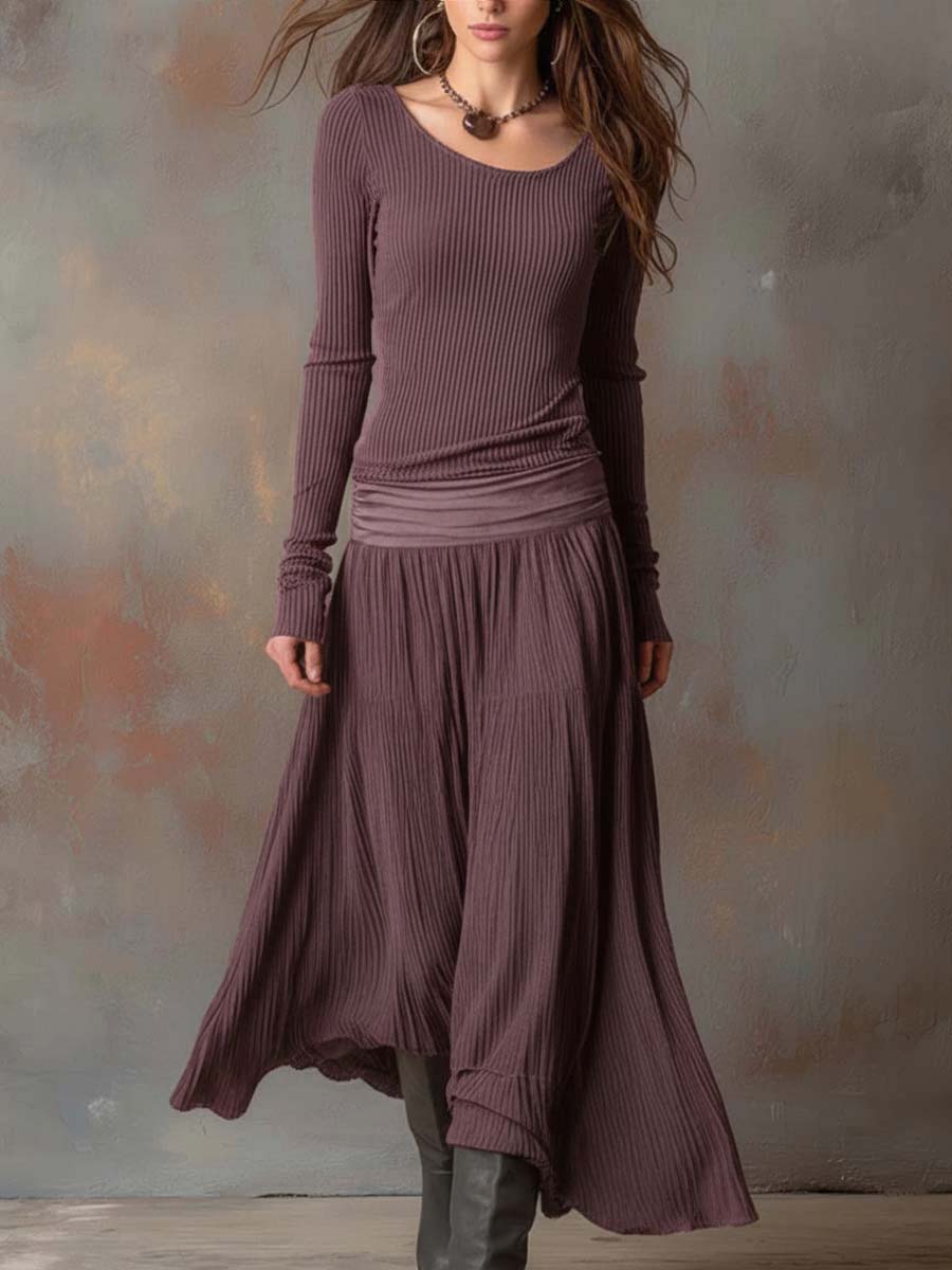 Morgan & Brooke | Charcoal Knit Dress