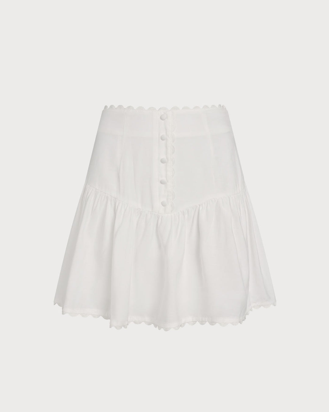 Morgan and Brooke | White Ruched Mini Skirt