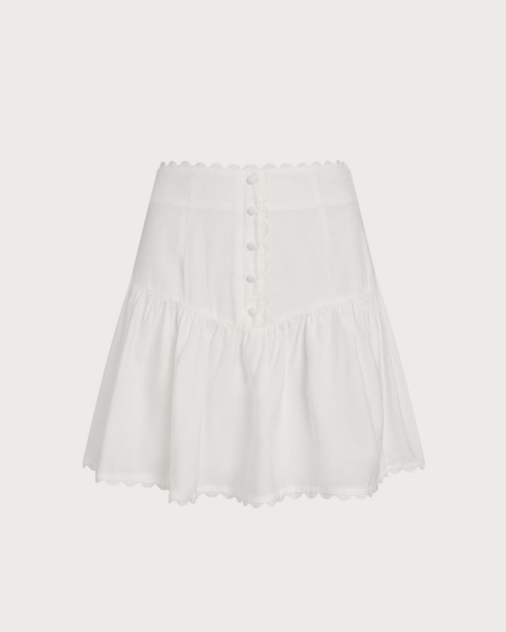 Morgan and Brooke | White Ruched Mini Skirt