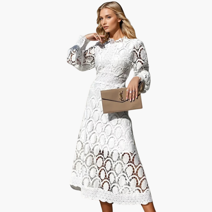 Morgan & Brooke | Multicolor Longline Patchwork Cotton-Blend Dress