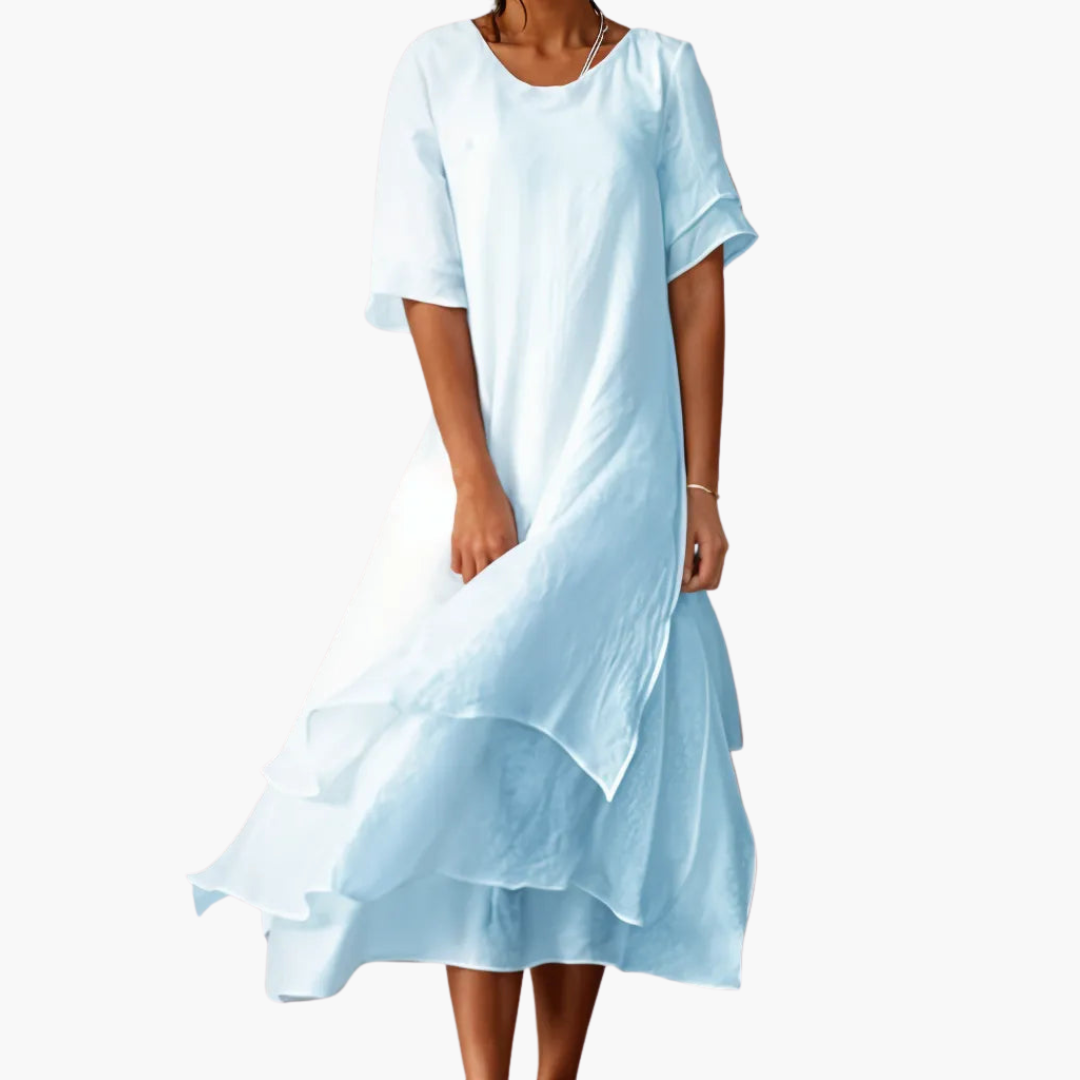 Morgan & Brooke | Ivory Floor-Length Bias-Cut Satin Dress
