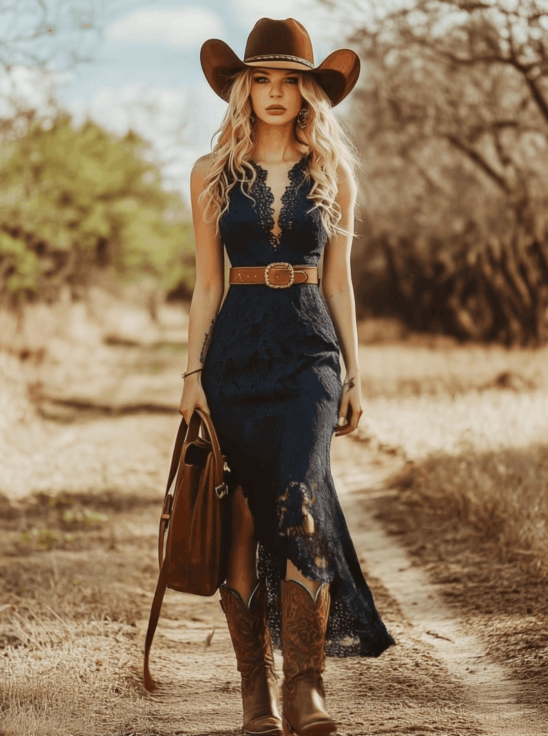 Morgan & Brooke | Blue Lace Sleeveless Casual Dress