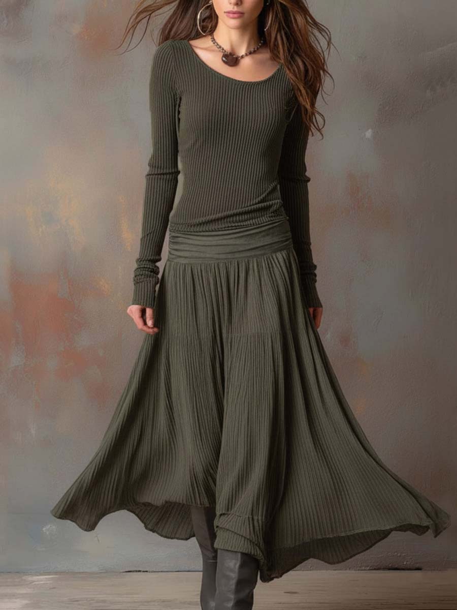 Morgan & Brooke | Charcoal Knit Dress