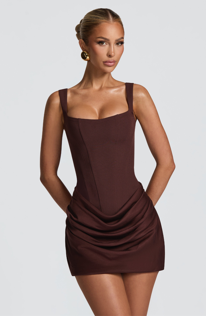 Morgan & Brooke | Hourglass-Fit Stretch-Knit Mini Dress