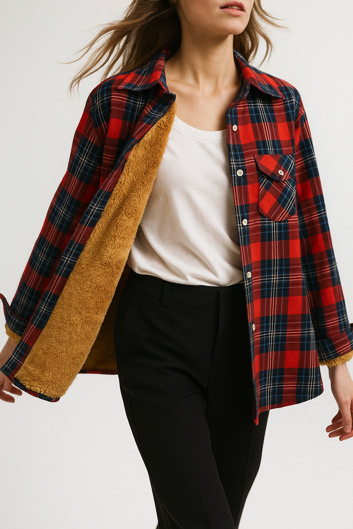 Morgan & Brooke | Red Plaid Relaxed-Fit Flannel Shirt