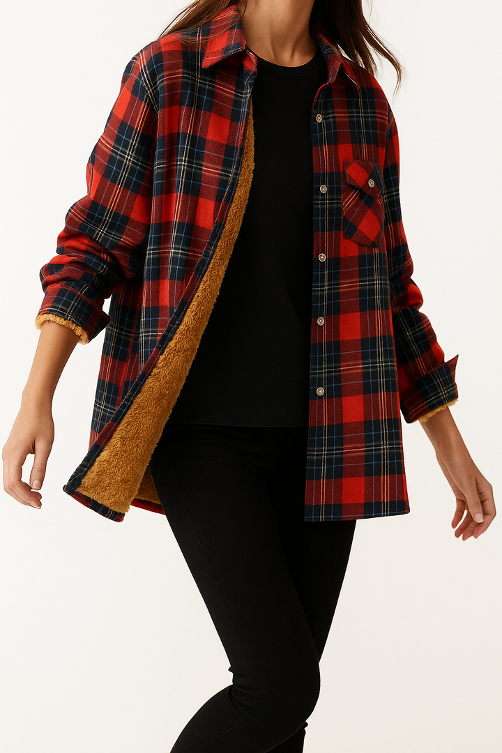 Morgan & Brooke | Red Plaid Relaxed-Fit Flannel Shirt