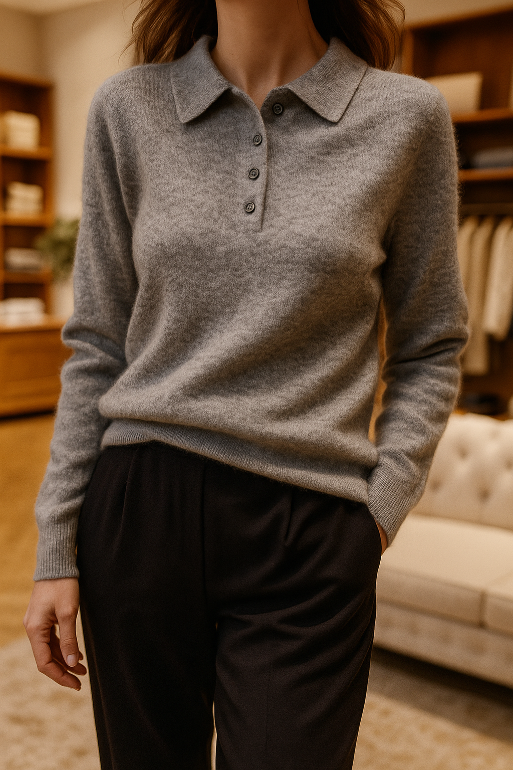 Morgan and Brooke | | Wool Polo Sweater