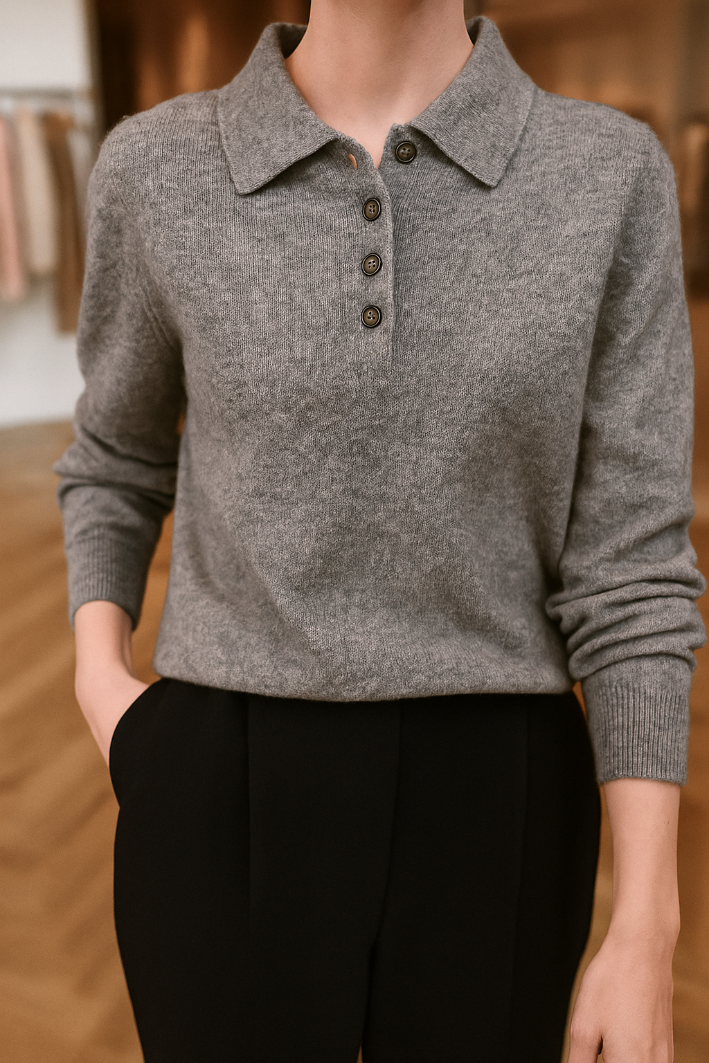 Morgan and Brooke | | Wool Polo Sweater
