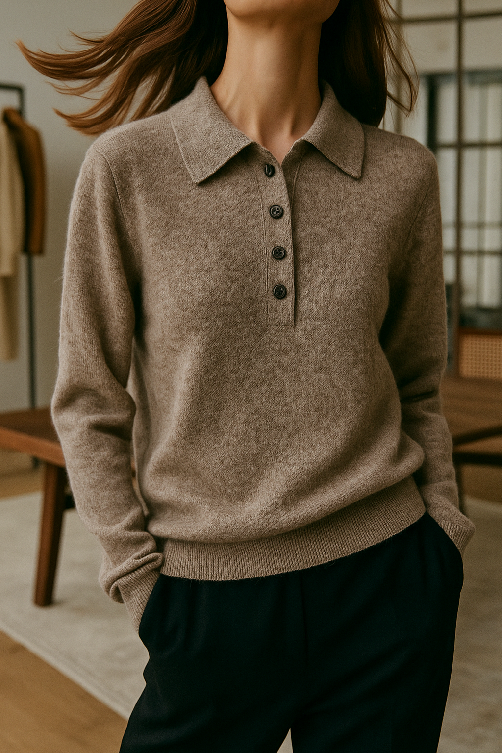 Morgan and Brooke | | Wool Polo Sweater