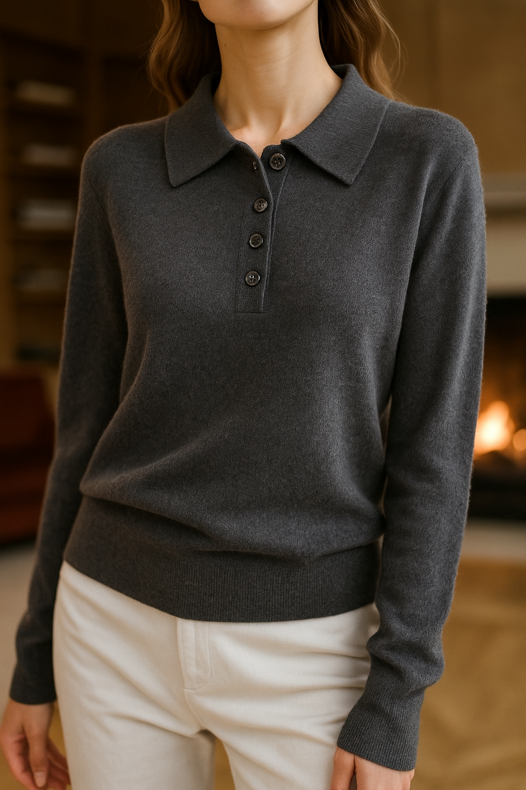 Morgan and Brooke | | Wool Polo Sweater