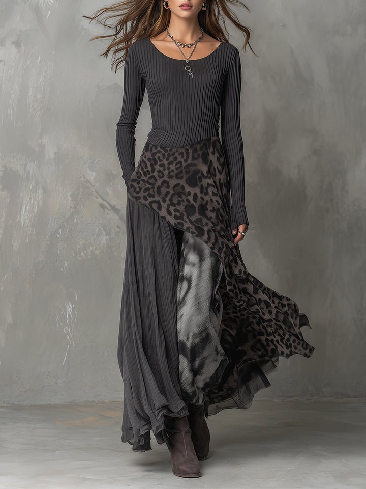 Morgan & Brooke | Leopard Print Casual Dress