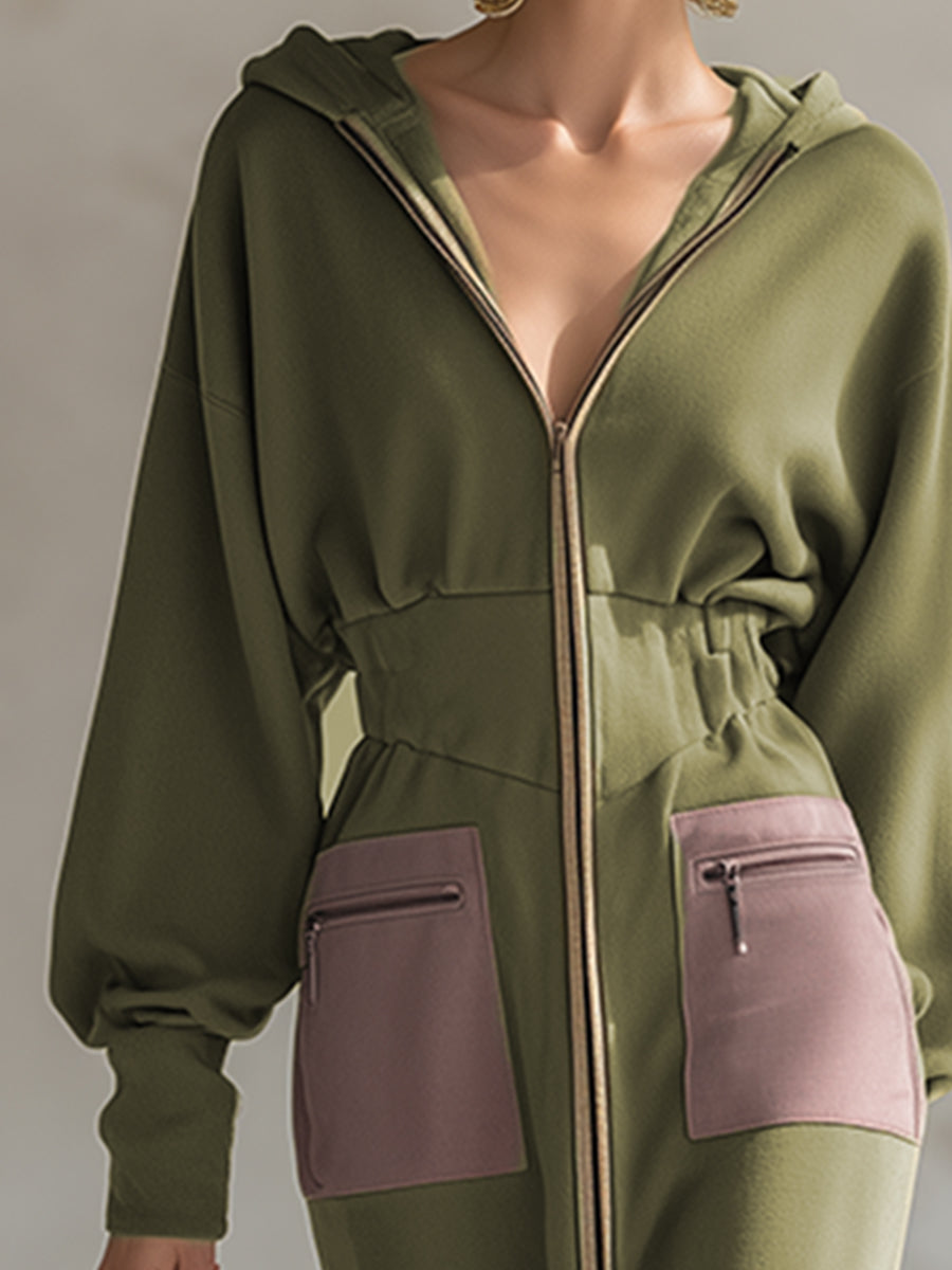 Morgan & Brooke | Green Long Sleeve Evening Dress